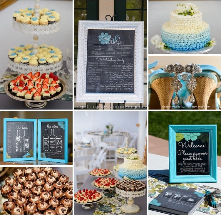 Aqua Wedding Desserts