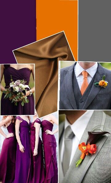 Fall Wedding Color Board Plum and Orange